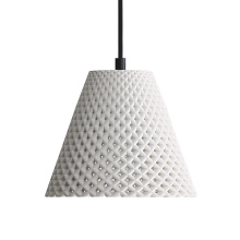 Golden 2419-8 WCT - Golden Lighting Clarus 8in Integrated LED Pendant in White Sandstone Cement